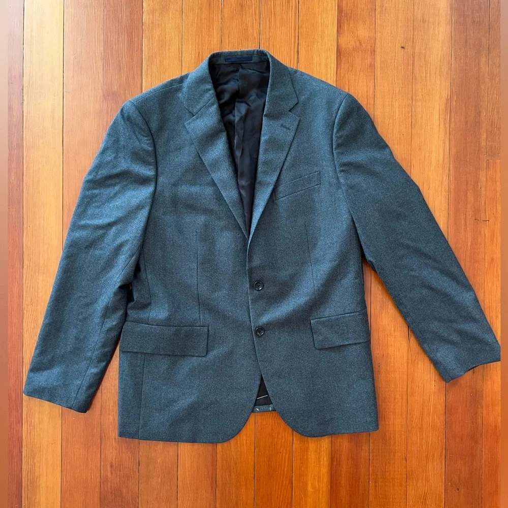 NWOT Madewell Roebling Two-Button Blazer in Italian Fabric 40R -Heather Charcoal